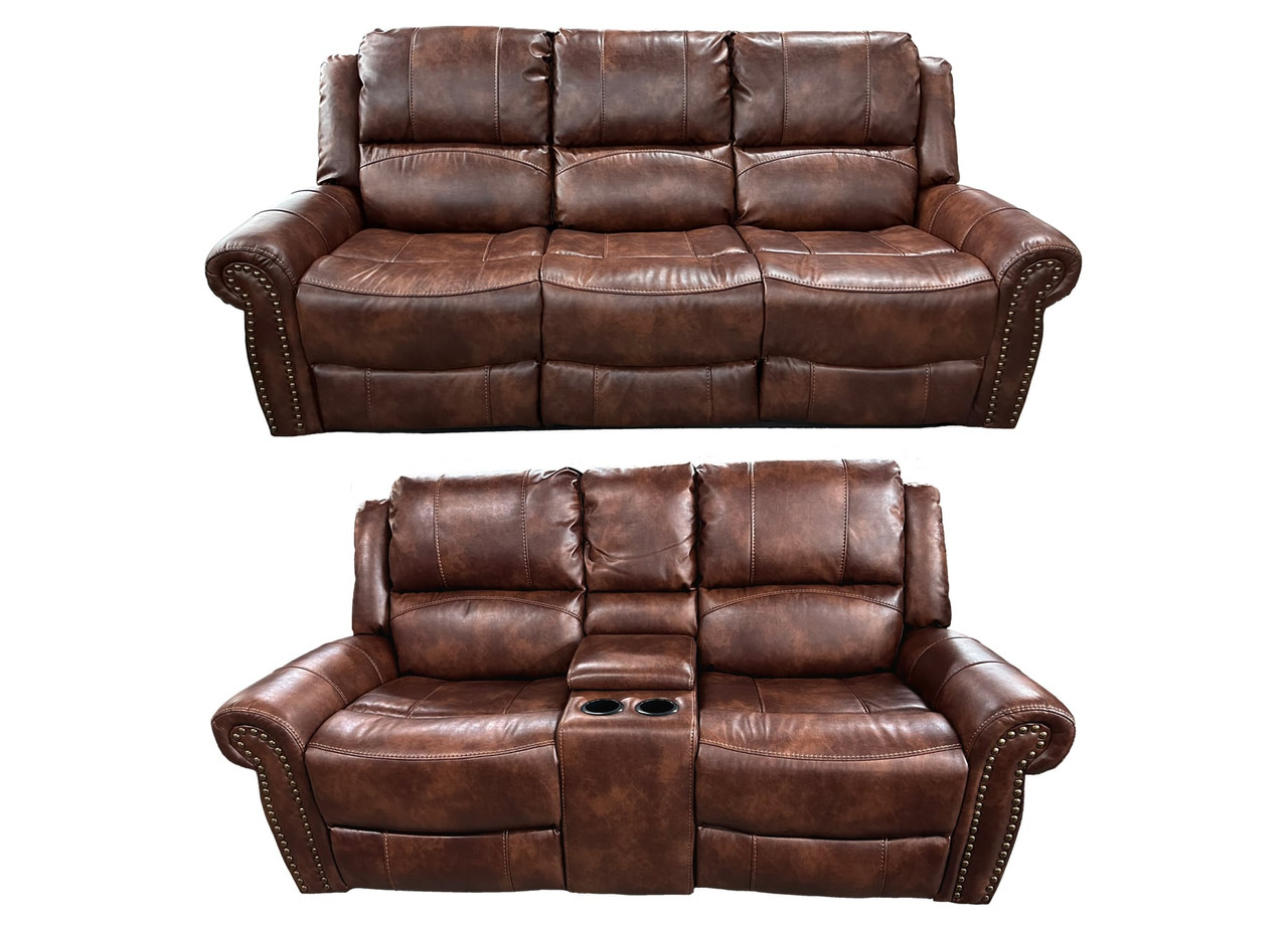 Ashley Sofa And Loveseat In Brown With