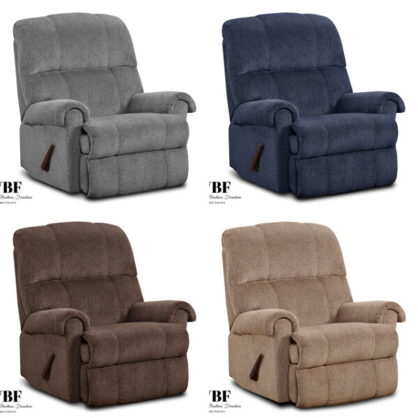 Recliner Cocoa, Chocolate, Navy or Gray